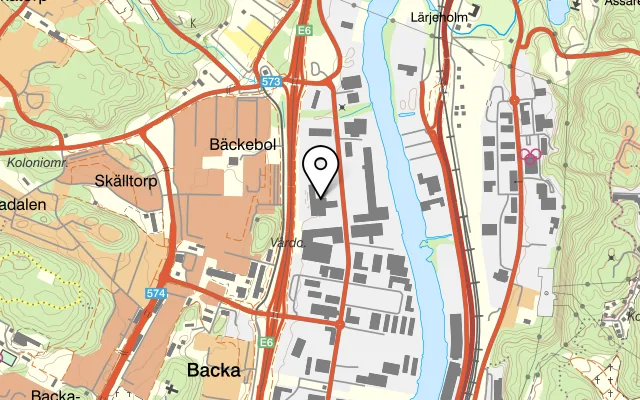 Karta som visar Restaurang Matverkstan på Importgatan 22, 422 46 Hisings Backa, Sweden