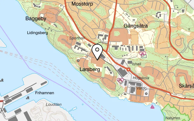 Karta som visar Toscana Lidingö på Larsbergstorget 4, 181 39 Lidingö, Sweden