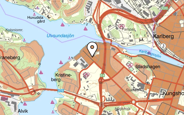 Karta som visar Proviant Hornsberg på Lindhagensgatan 126, 112 51 Stockholm, Sweden