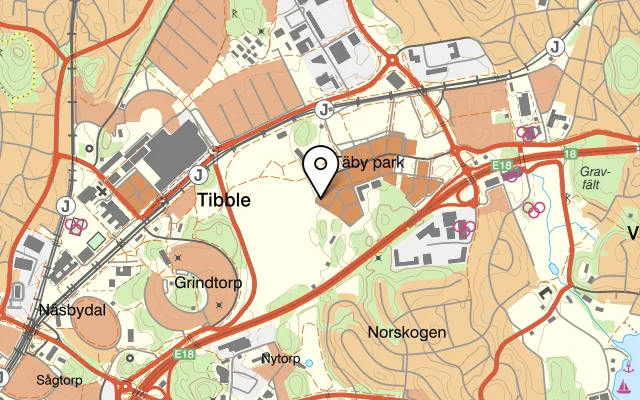 Karta som visar Brasserie Le Galopin på Boulevarden 85-89, 183 41 Täby, Sweden