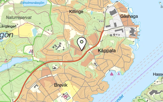 Karta som visar Kolmårdens Pizzeria på Kolmårdsvägen 29, 181 64 Lidingö, Sweden