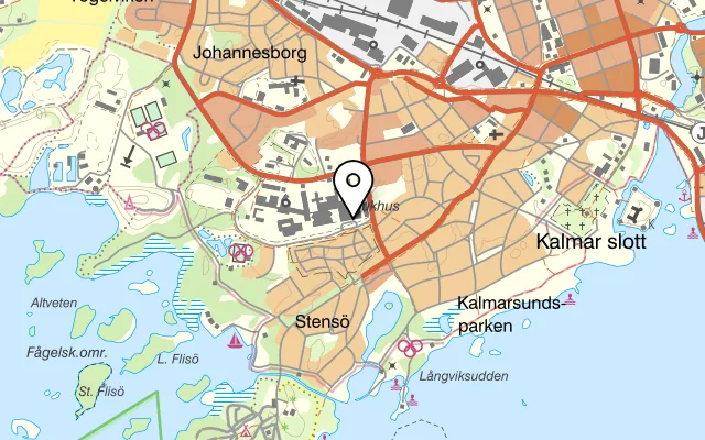 Karta som visar Ming Palace Kalmar på Lasarettsvägen 1, 392 44 Kalmar, Sweden