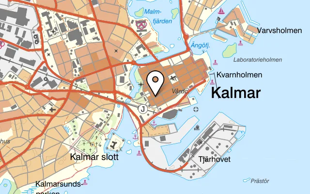 Karta som visar S&B vietnamesiskt kök på Södra Långgatan 7, 392 32 Kalmar, Sweden