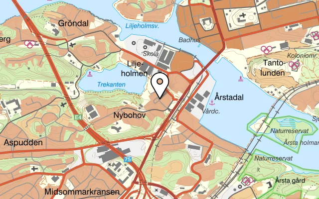 Karta som visar Bravo på Liljeholmstorget 48, 117 61 Stockholm