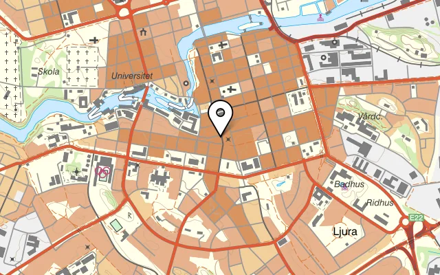 Karta som visar Butlers hörna på Gamla Rådstugugatan 48, 602 32 Norrköping