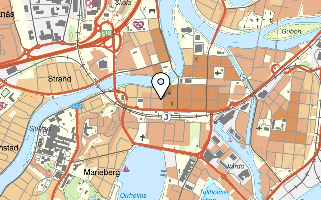 Karta som visar Restaurang TOM - YAM på 9GVW+22, 652 28 Karlstad