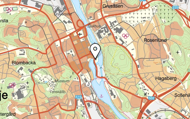 Karta som visar Ristorante Barolo på Slussgatan 7, 151 71 Södertälje