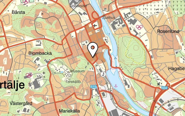 Karta som visar Restaurang Liban på Lovisinsgatan 7, 151 73 Södertälje