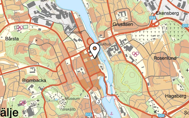 Karta som visar Caesar's American & Italian Kitchen & Bar på Gästgivaregatan 3, 151 71 Södertälje