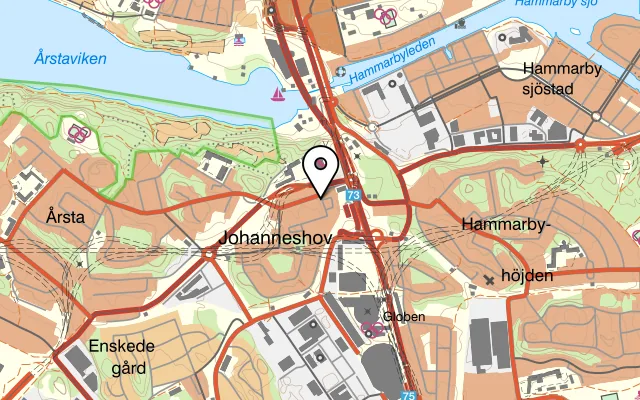 Karta som visar Sushi Yama på Gullmarsplan 4, 121 40 Johanneshov