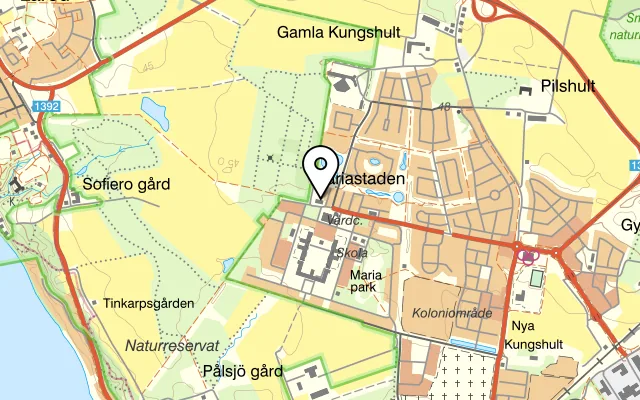 Karta som visar Linneaträdgården på Mariehällsvägen 100, 254 50 Helsingborg