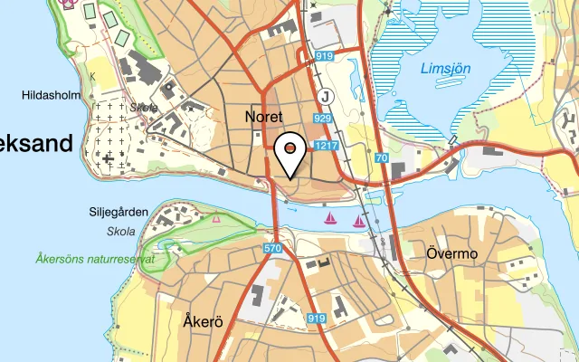 Karta som visar Gårdscaféet, GC Restaurang Bar & Café på Norsgatan 19, 793 30 Leksand
