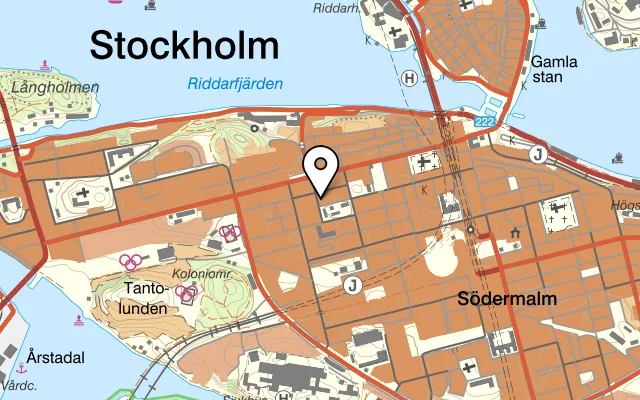 Karta som visar Feca på Torkel Knutssonsgatan 35, 118 49 Stockholm