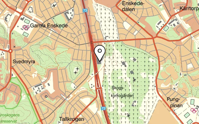 Karta som visar Matborgen på Sandsborgsvägen 52, 122 33 Enskede
