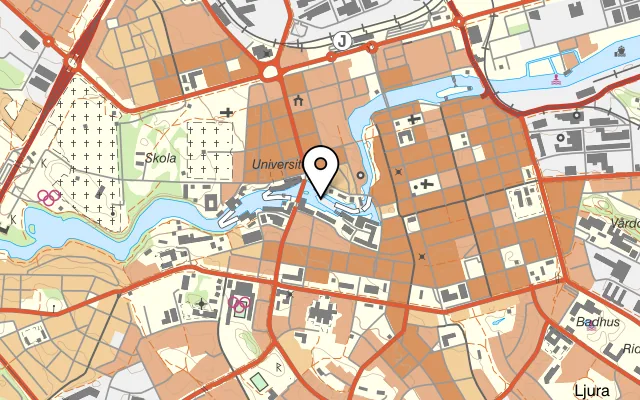Karta som visar Restaurang Vy på Laxholmen, 602 21 Norrköping