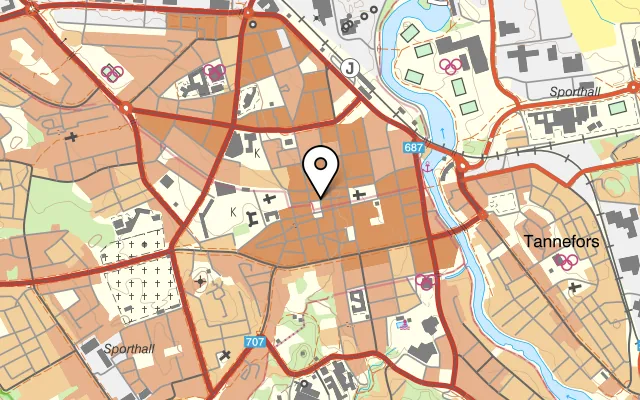 Karta som visar Överste Mörner på Stora Torget 8, 582 19 Linköping