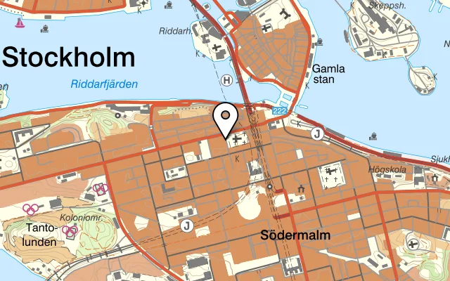 Karta som visar Söders hjärta på Bellmansgatan 22, 118 47 Stockholm