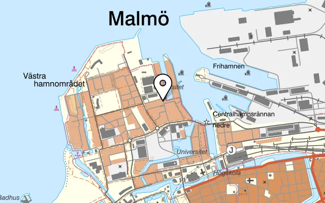 Karta som visar P2 på Dockplatsen 22, 211 19 Malmö