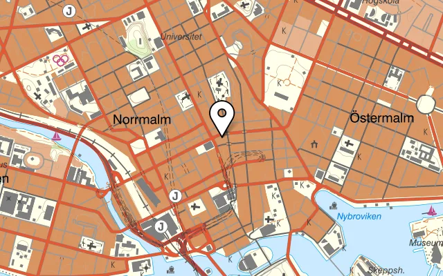 Karta som visar John Scott's på Kungsgatan 37, 111 56 Stockholm