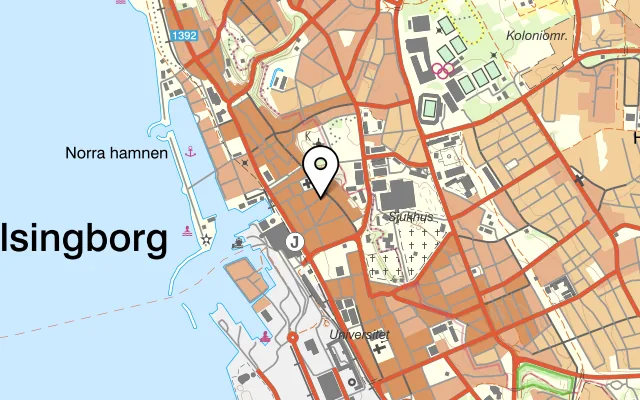 Karta som visar Brasseri G på Redaregatan 50, 252 25 Helsingborg