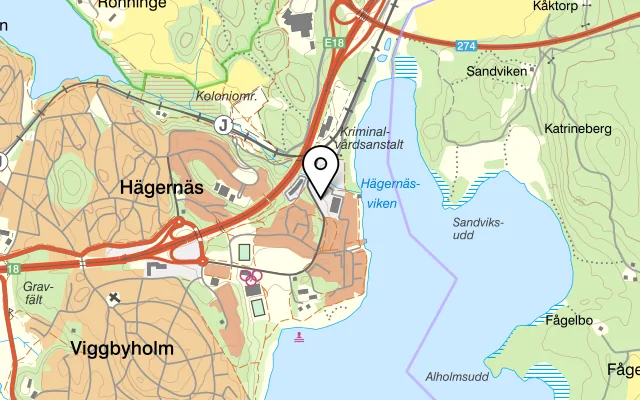 Karta som visar Piatto Fresco på Sjöflygvägen 38, 183 62 Täby