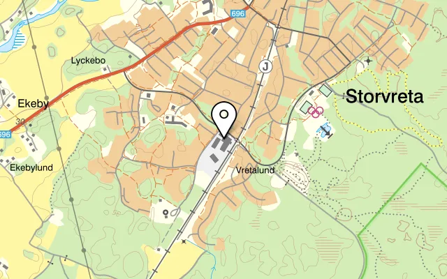 Karta som visar Restaurang Kreta på Skogsvallsvägen 7, 743 35 Storvreta