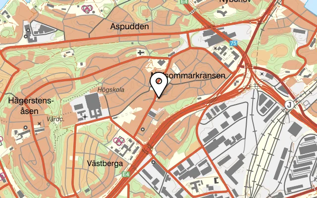 Karta som visar Nygammalt på Midsommarvägen 80, 126 35 Hägersten