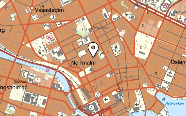 Karta som visar Malakeh på Drottninggatan 77, 111 60 Stockholm