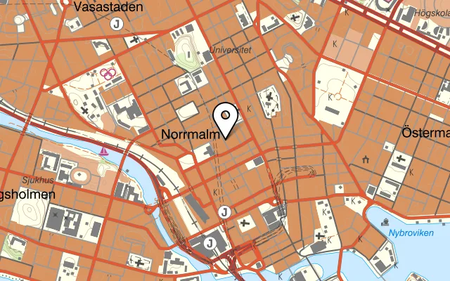 Karta som visar Rydbergs på Drottninggatan 88, 111 36 Stockholm