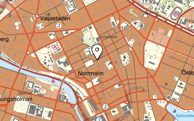 Karta som visar Hattori sushi devil på Drottninggatan 85, 111 61 Stockholm