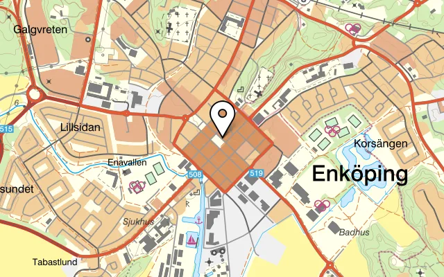 Karta som visar YA Asiatiskt kök på Torggatan 24, 745 31 Enköping