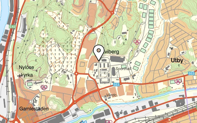 Karta som visar Regementet på Lilla Regementsvägen 16, 415 27 Göteborg