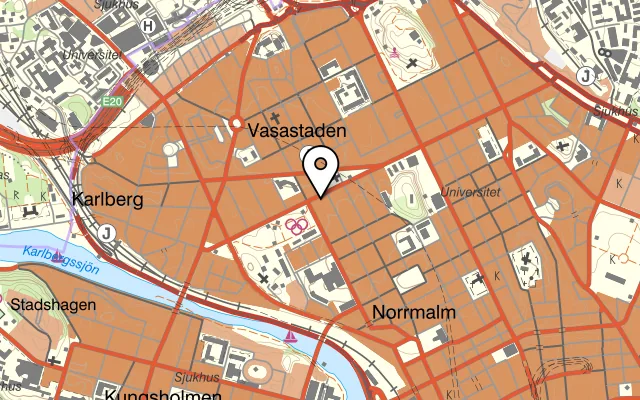 Karta som visar Guru på Odengatan 87, 113 22 Stockholm