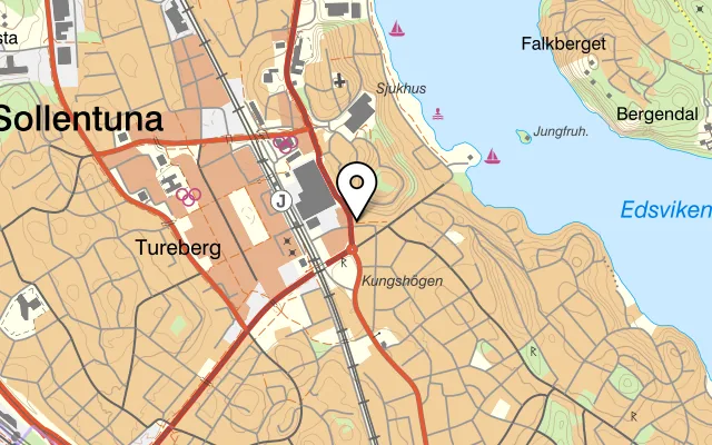 Karta som visar Lilla Rött på Tulegatan 5, 172 78 Sundbyberg