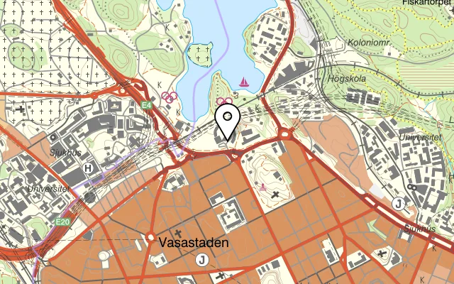 Karta som visar WGC Café på Västerlånggatan 9, 111 29 Stockholm