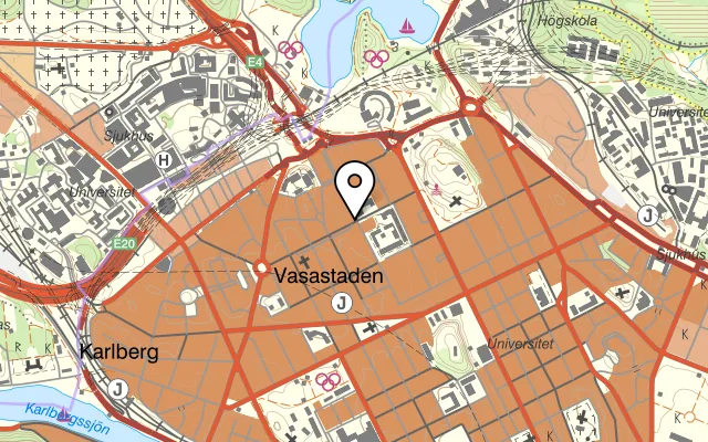 Karta som visar Jack's Burger på Vanadisvägen 18, 113 46 Stockholm