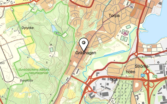 Karta som visar La Mia Pizzeria på Lovisagatan 16, 554 72 Jönköping