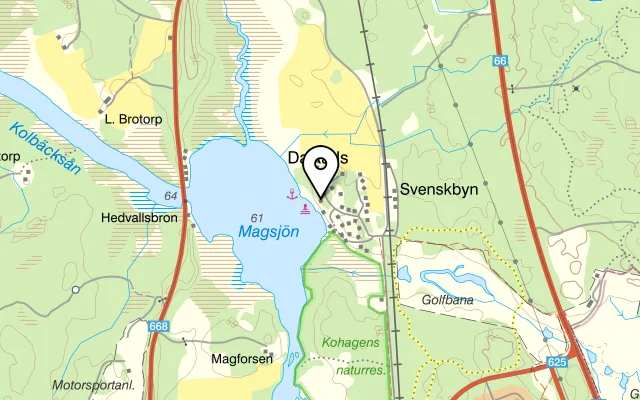 Karta som visar Campingbadet på Köpmangatan, 735 31 Surahammar