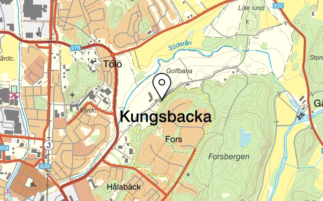 Karta som visar Forsgårdens Golfkrog på Gamla Forsvägen 1, 434 47 Kungsbacka