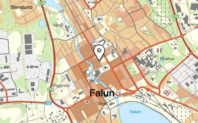 Karta som visar Banken Bar & Brasserie på Åsgatan 41, 791 71 Falun