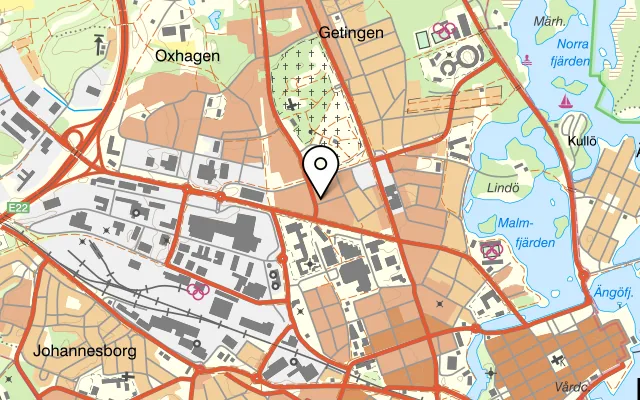 Karta som visar 2 Krögare Restaurang på Stagneliusgatan 22A, 392 37 Kalmar