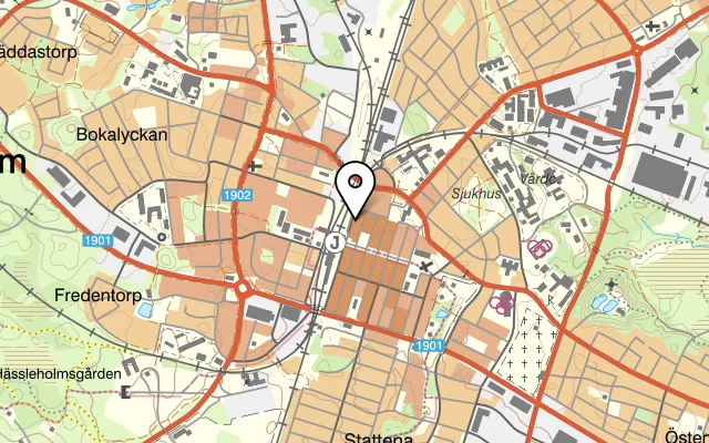 Karta som visar Harrys på Järnvägsgatan 21, 281 31 Hässleholm