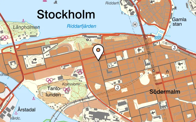 Karta som visar Spice Garden på Rosenlundsgatan 14, 118 53 Stockholm