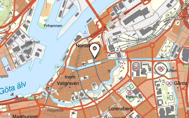 Karta som visar Bastard Burgers på Östra Hamngatan 30, 411 09 Göteborg