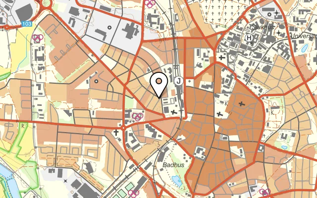 Karta som visar Tekulturen på Slöjdgatan 13, 227 36 Lund