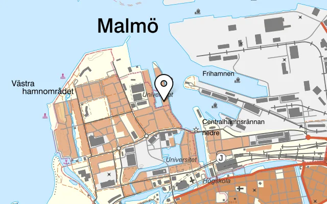 Karta som visar Glasklart på Dockplatsen 1, 211 19 Malmö