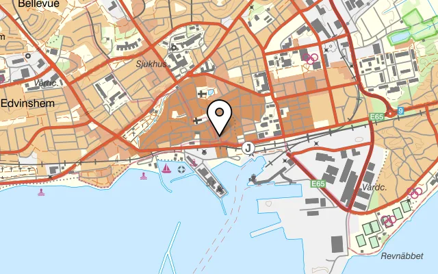 Karta som visar Bröderna M på Hamngatan 11, 271 43 Ystad