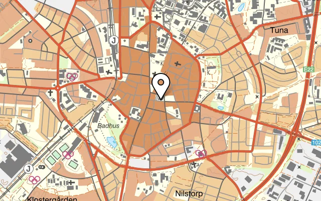 Karta som visar Malmstens fisk & kök på Mårtenstorget 1, 223 51 Lund