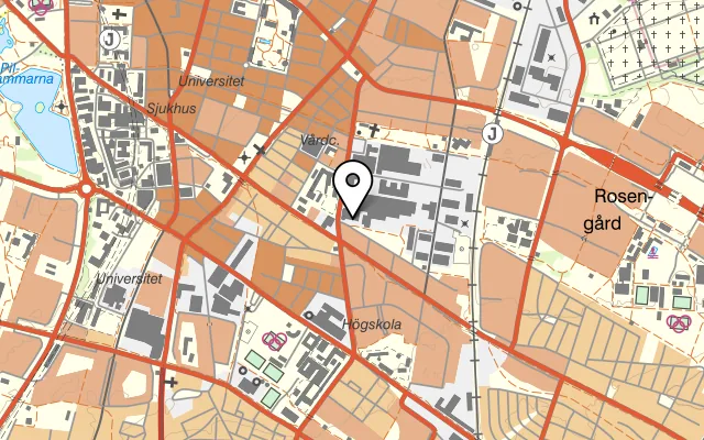 Karta som visar Matbyrån på Uddeholmsgatan 2, 214 50 Malmö