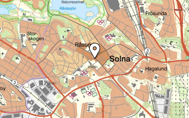 Karta som visar The Dick Turpin pub på Solnavägen 55, 169 51 Solna, Sweden